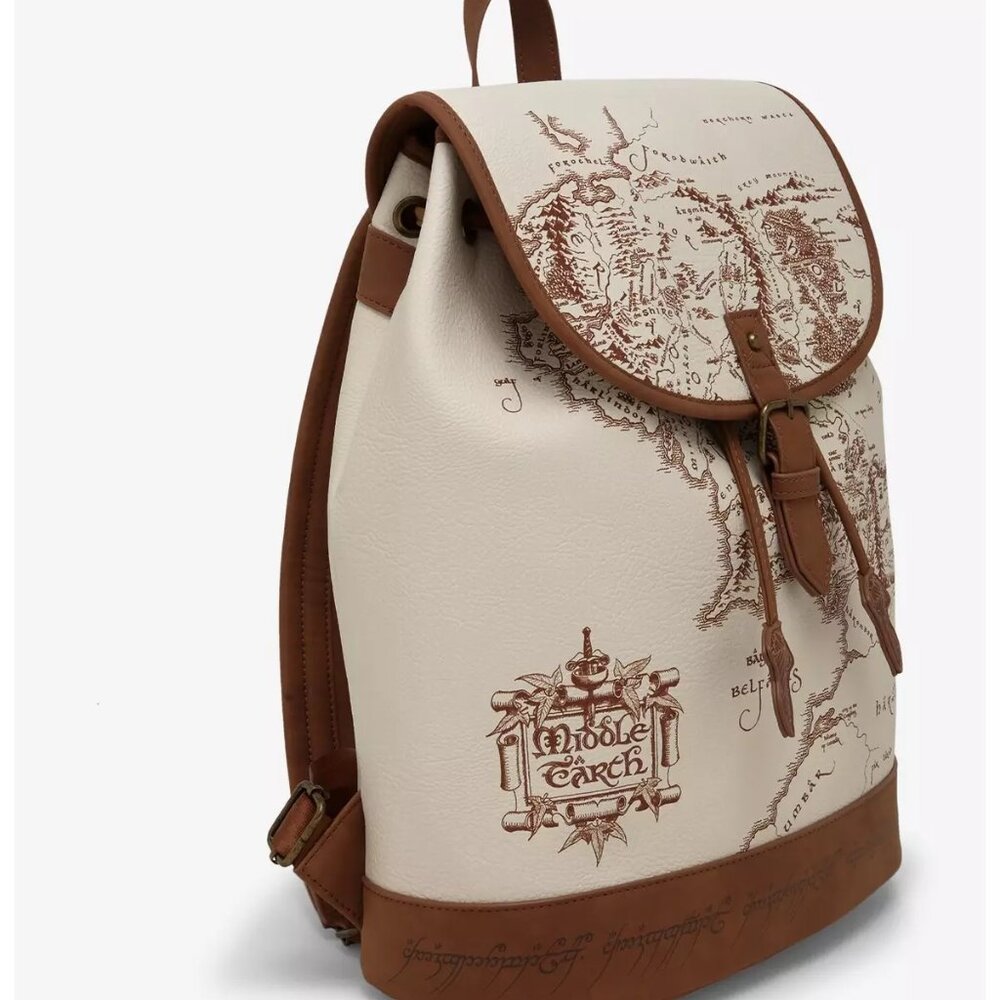 The Lord of the Rings Middle-earth Map Backpack — BoxLunch Exclusive NWT - Picture 2 of 4
